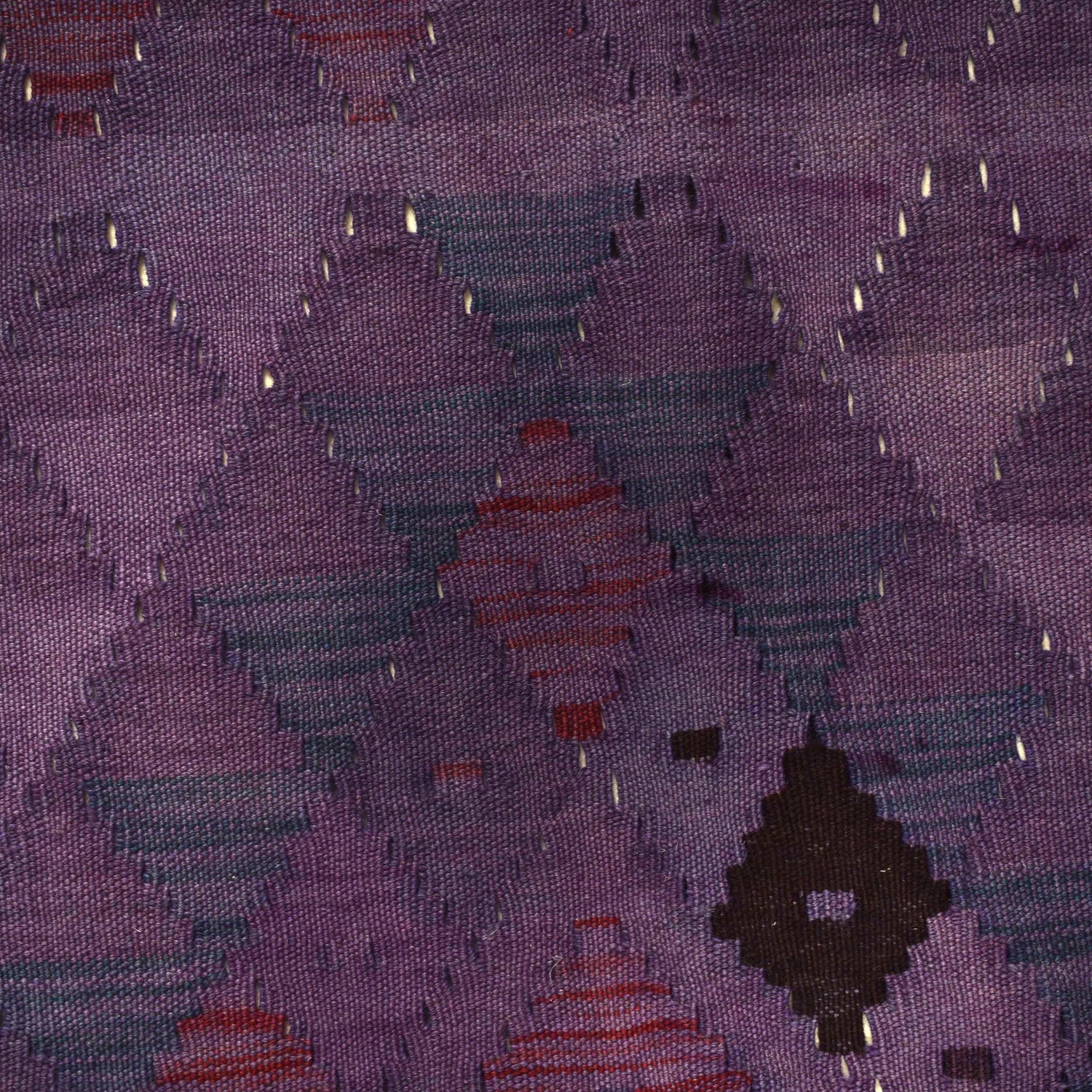 Overdyed Vegetable Kilim Area Rug Handmade Purple Geometric