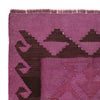 Overdyed Vegetable Kilim Area Rug Handmade Purple Geometric