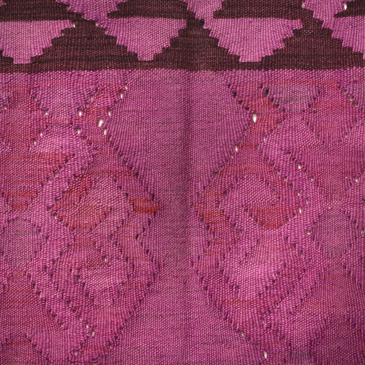 Overdyed Vegetable Kilim Area Rug Handmade Purple Geometric