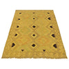Overdyed Vegetable Kilim Area Rug Handmade Yellow Geometric