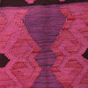 Overdyed Vegetable Kilim Area Rug Handmade Pink Geometric