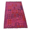 Overdyed Vegetable Kilim Area Rug Handmade Pink Geometric