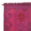 Overdyed Vegetable Kilim Area Rug Handmade Pink Geometric