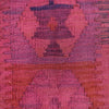 Overdyed Vegetable Kilim Area Rug Handmade Pink Geometric