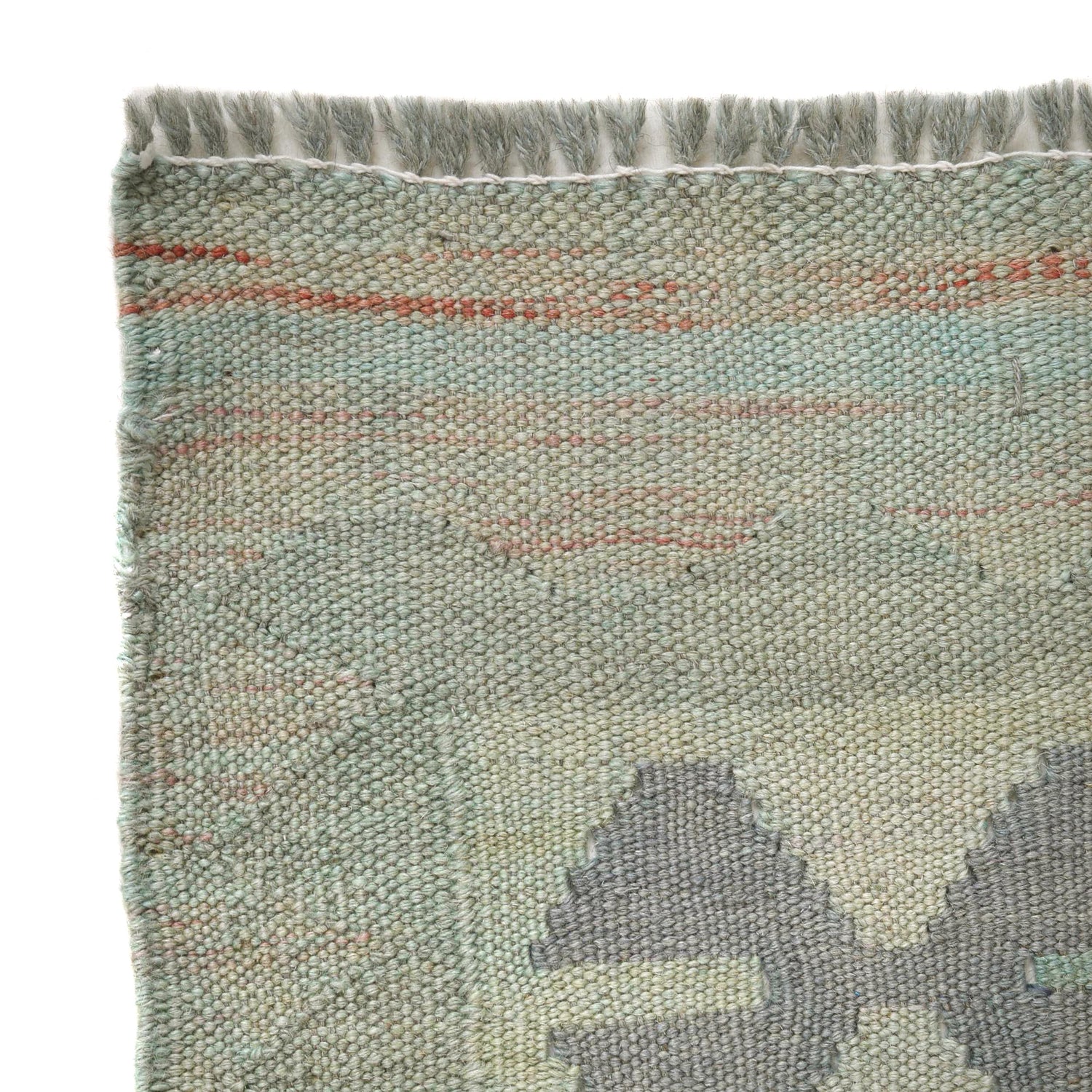 Overdyed Vegetable Kilim Area Rug Handmade Dusty Green