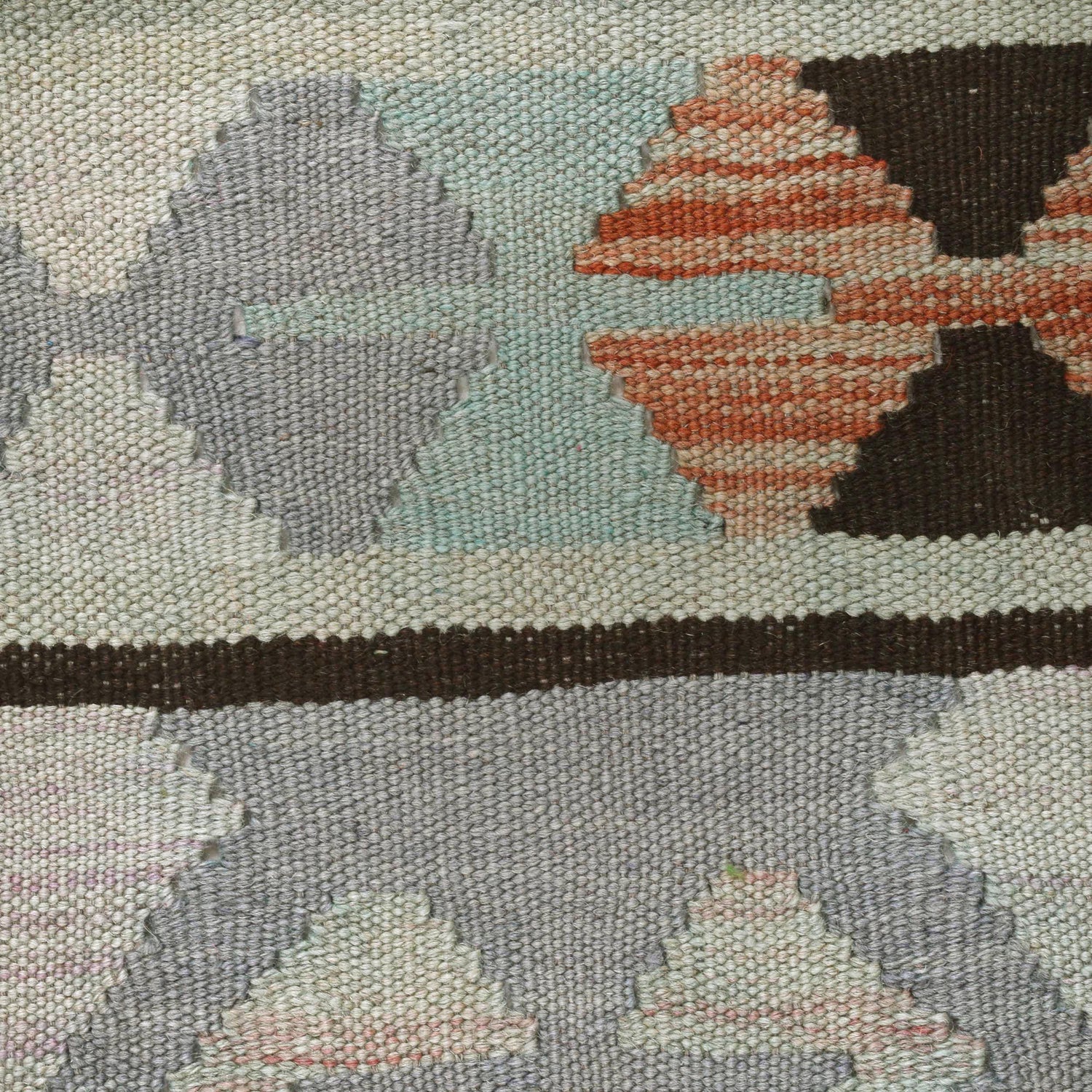 Overdyed Vegetable Kilim Area Rug Handmade Dusty Green