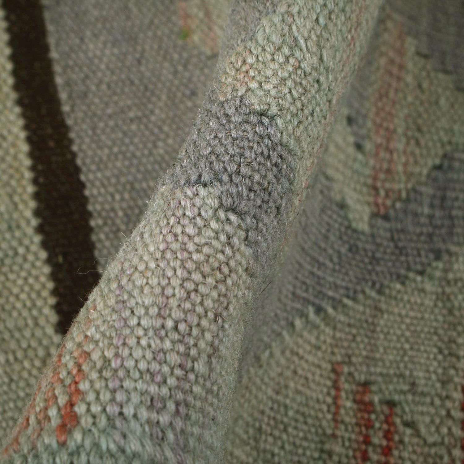Overdyed Vegetable Kilim Area Rug Handmade Dusty Green