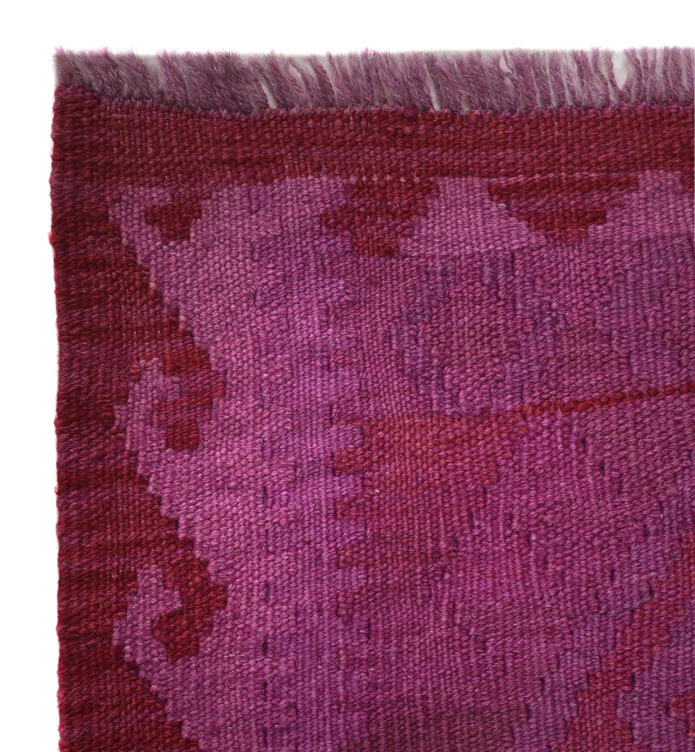 Overdyed Vegetable Kilim Area Rug Handmade Purple Geometric