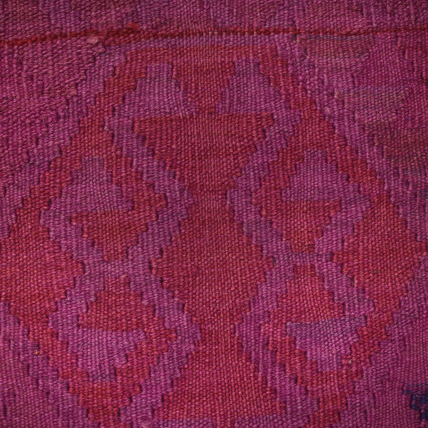 Overdyed Vegetable Kilim Area Rug Handmade Purple Geometric