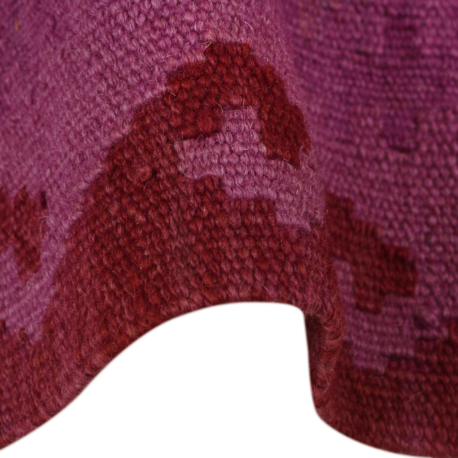 Overdyed Vegetable Kilim Area Rug Handmade Purple Geometric
