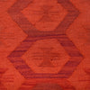 Overdyed Vegetable Kilim Area Rug Handmade Red Geometric