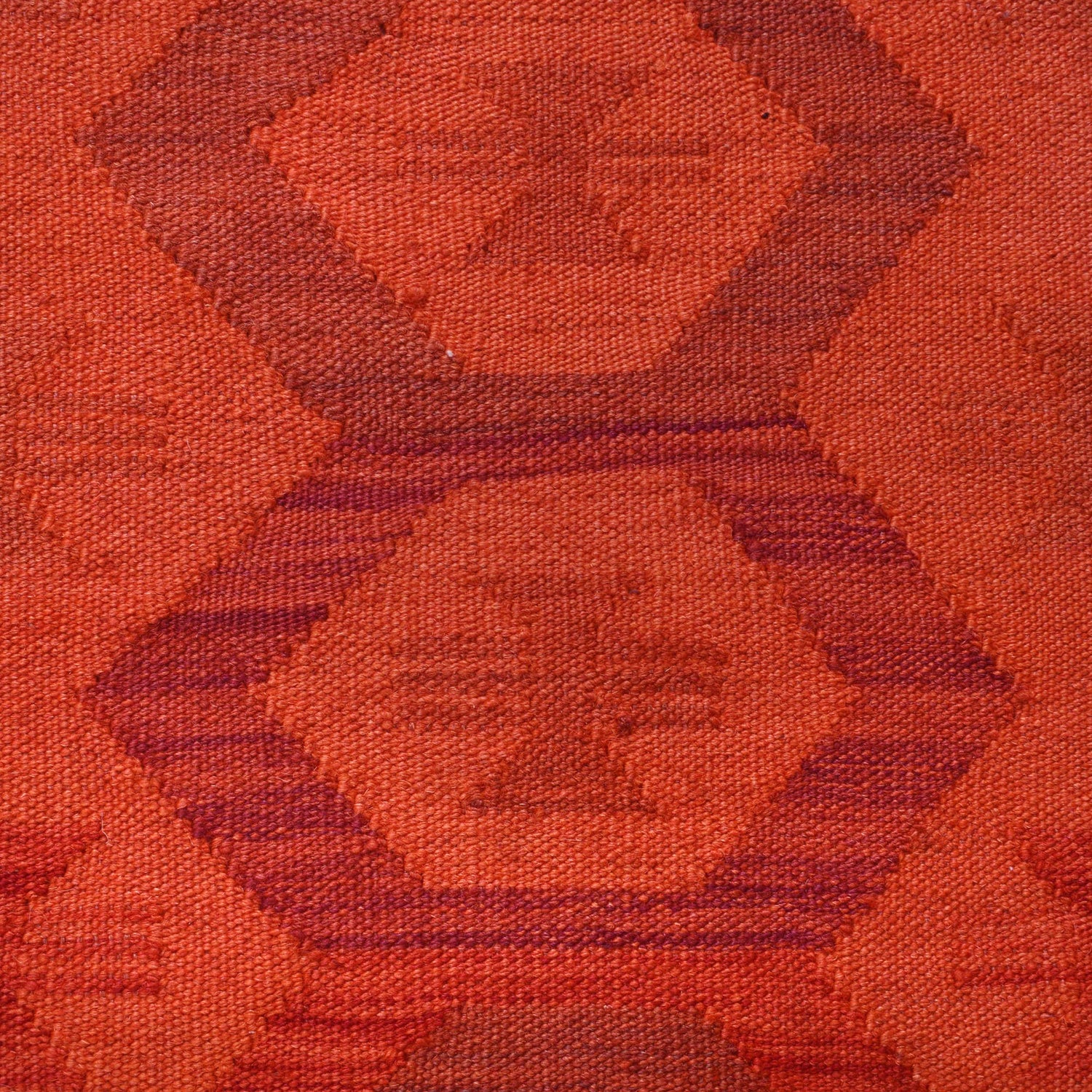 Overdyed Vegetable Kilim Area Rug Handmade Red Geometric