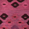 Overdyed Vegetable Kilim Area Rug Handmade Pink Geometric