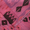 Overdyed Vegetable Kilim Area Rug Handmade Pink Geometric