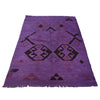 Overdyed Vegetable Kilim Area Rug Handmade Purple Geometric