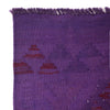 Overdyed Vegetable Kilim Area Rug Handmade Purple Geometric