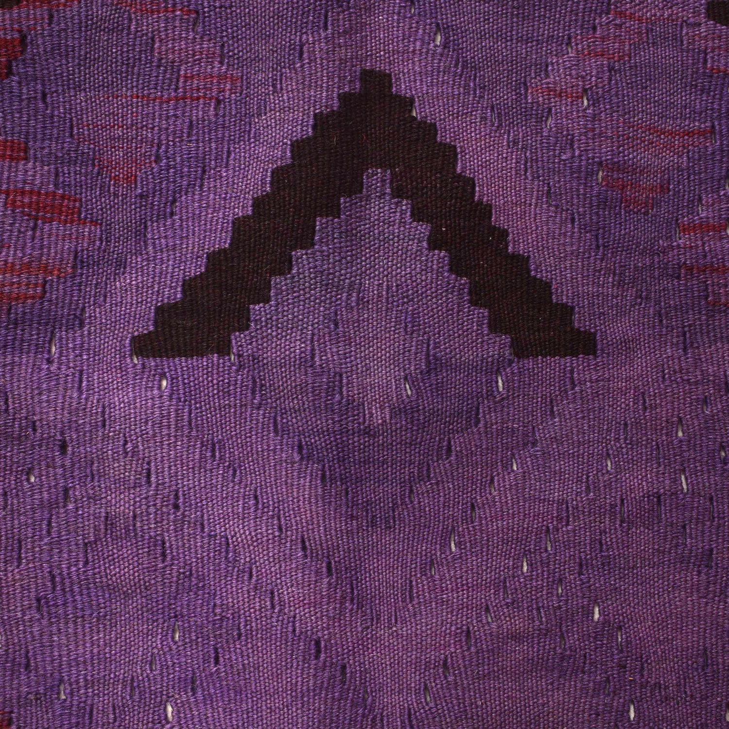 Overdyed Vegetable Kilim Area Rug Handmade Purple Geometric