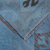 Overdyed Vegetable Kilim Area Rug Handmade Blue Geometric