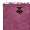 Overdyed Vegetable Kilim Area Rug Handmade Pink Geometric