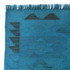 Overdyed Vegetable Kilim Area Rug Handmade Blue Geometric