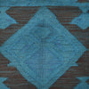 Overdyed Vegetable Kilim Area Rug Handmade Blue Geometric