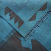 Overdyed Vegetable Kilim Area Rug Handmade Blue Geometric