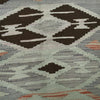 Hand-Knotted Green Geometric Overdyed Vegetable Kilim Area Rug – 3' 11" x 5' 6" ft (119 x 168 cm) | SKU: B29235