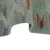 Hand-Knotted Green Geometric Overdyed Vegetable Kilim Area Rug – 3' 11" x 5' 6" ft (119 x 168 cm) | SKU: B29235