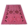 Overdyed Vegetable Kilim Area Rug Handmade Pink Geometric