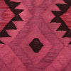 Overdyed Vegetable Kilim Area Rug Handmade Pink Geometric