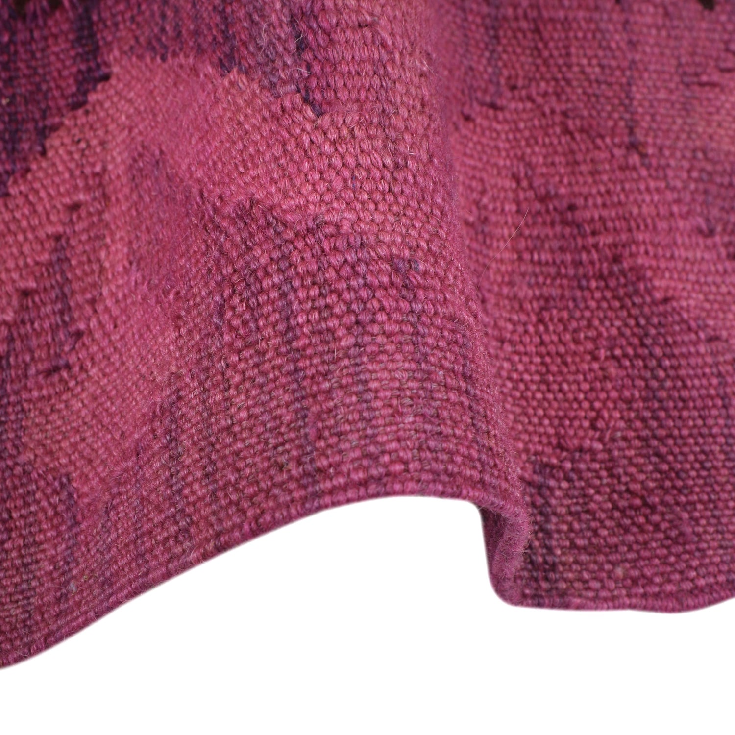 Overdyed Vegetable Kilim Area Rug Handmade Pink Geometric