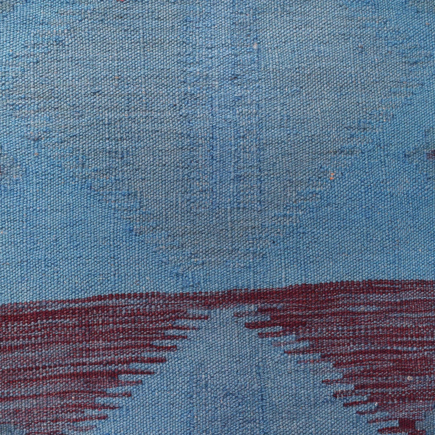 Overdyed Vegetable Kilim Area Rug Handmade Blue Geometric