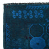 Overdyed Area Rug Handmade Blue Geometric 3x5 ft