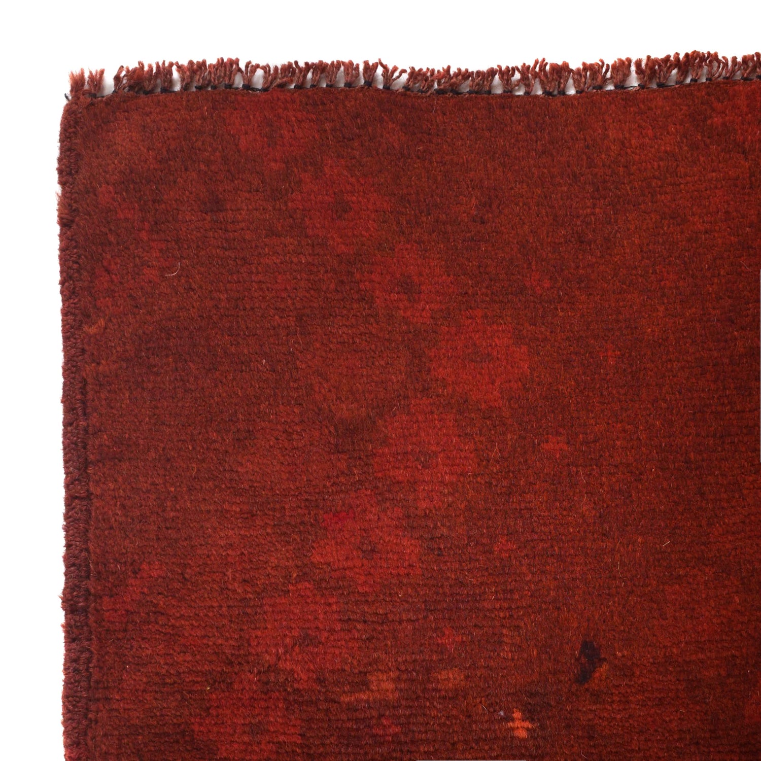Overdyed Area Rug Handmade Red Geometric 3x5 ft