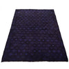 Overdyed Area Rug Handmade Purple Geometric 2x4 ft