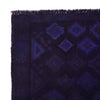 Overdyed Area Rug Handmade Purple Geometric 2x4 ft