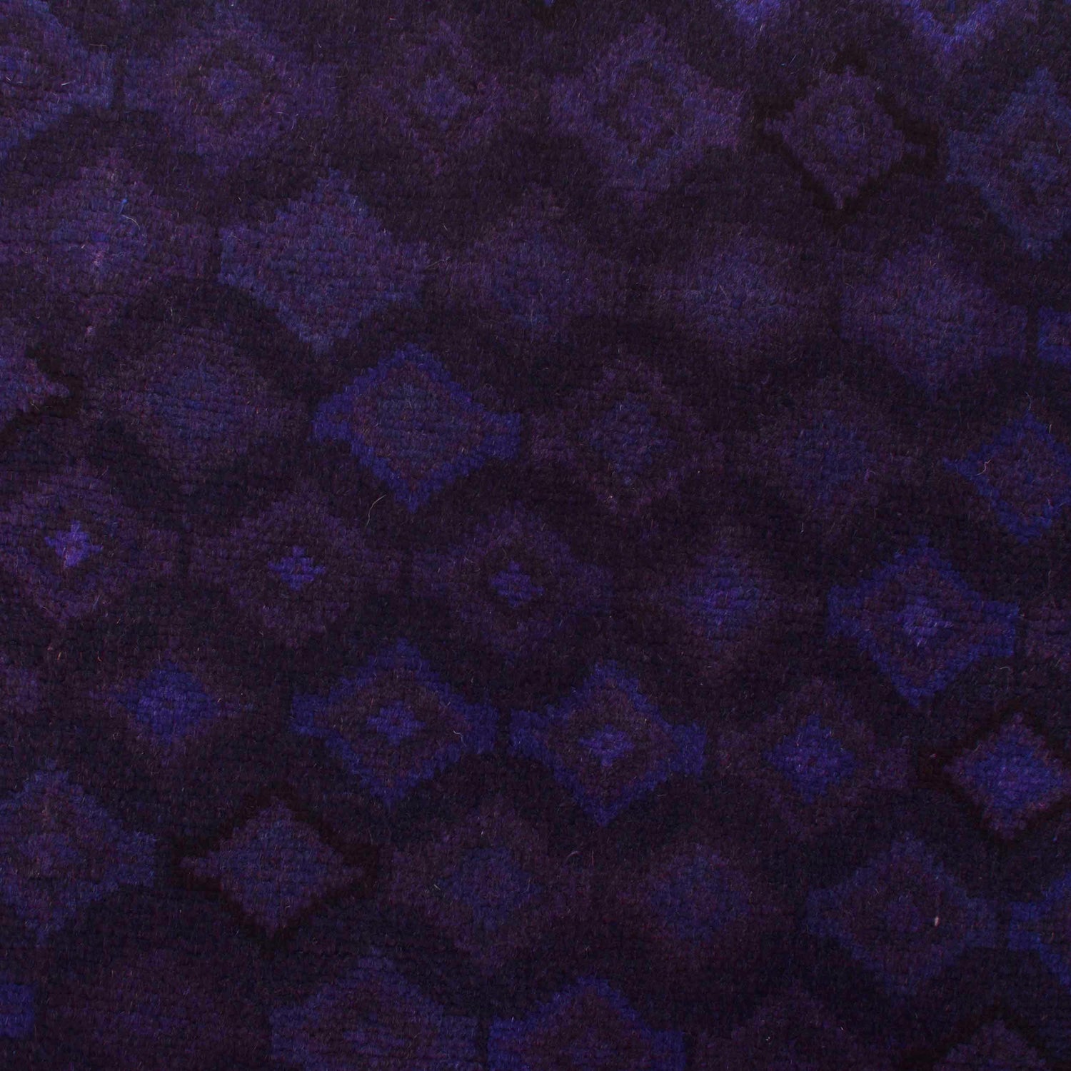 Overdyed Area Rug Handmade Purple Geometric 2x4 ft