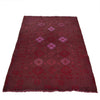 Overdyed Area Rug Handmade Pink Geometric 3x5 ft