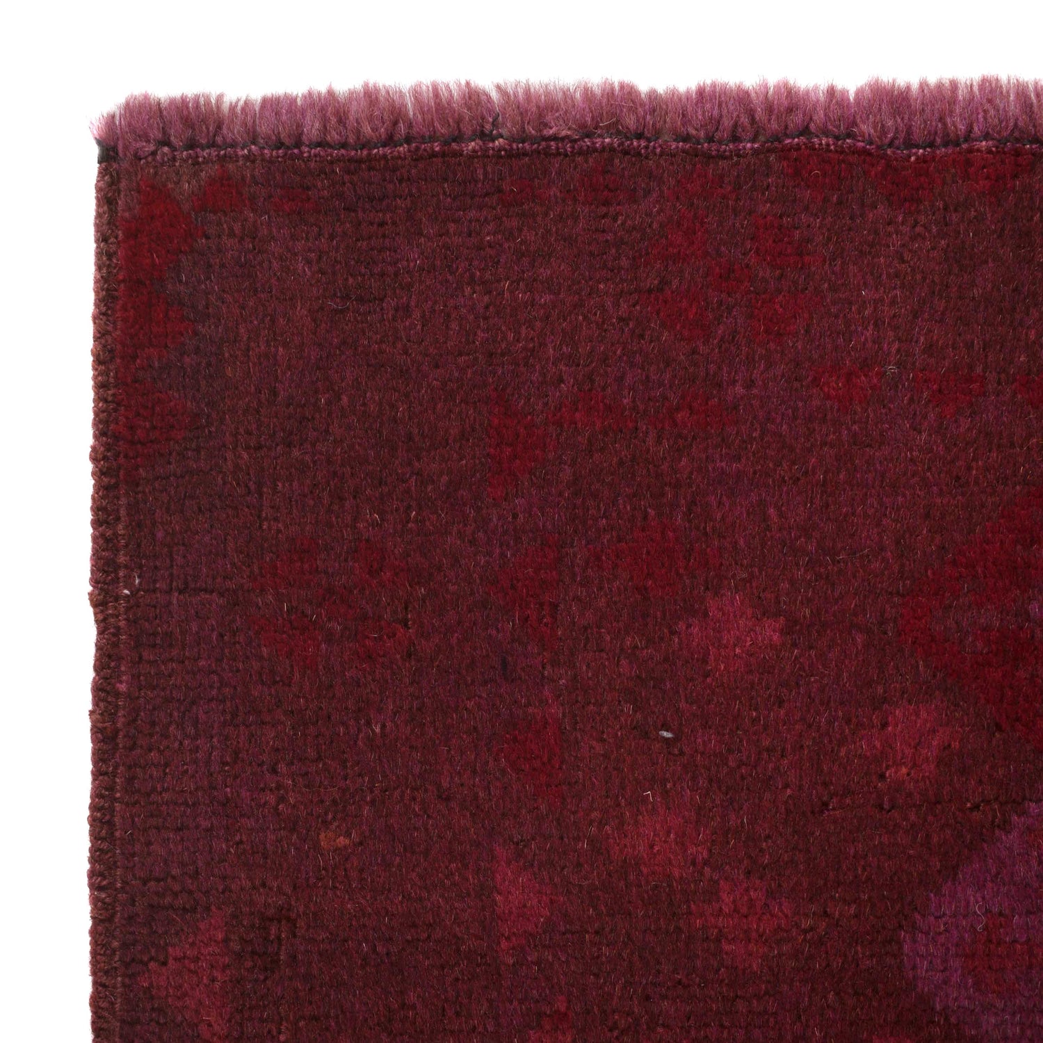 Overdyed Area Rug Handmade Pink Geometric 3x5 ft