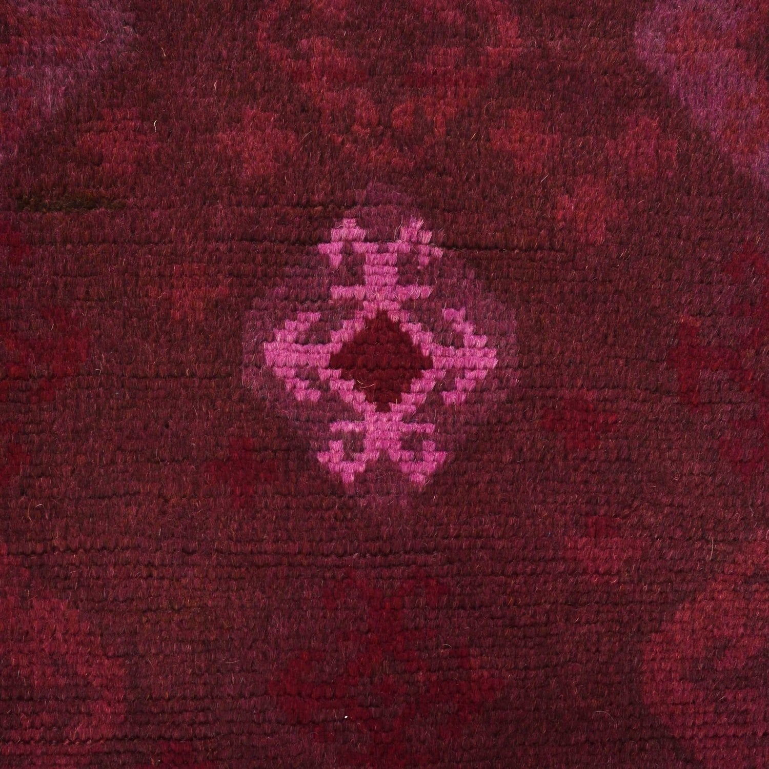 Overdyed Area Rug Handmade Pink Geometric 3x5 ft