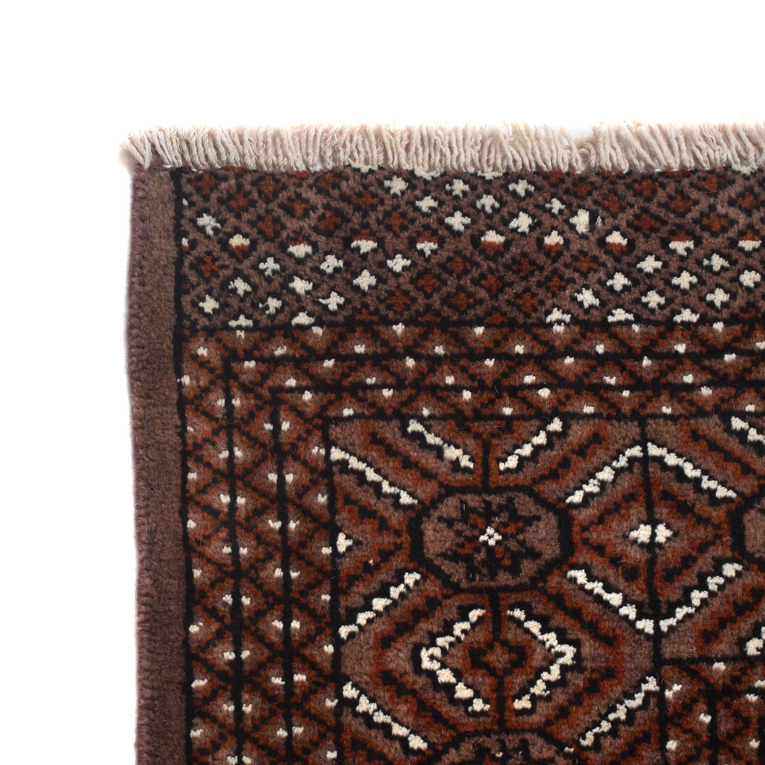 Baluchi Rug Handmade Brown Geometric 6x9 ft