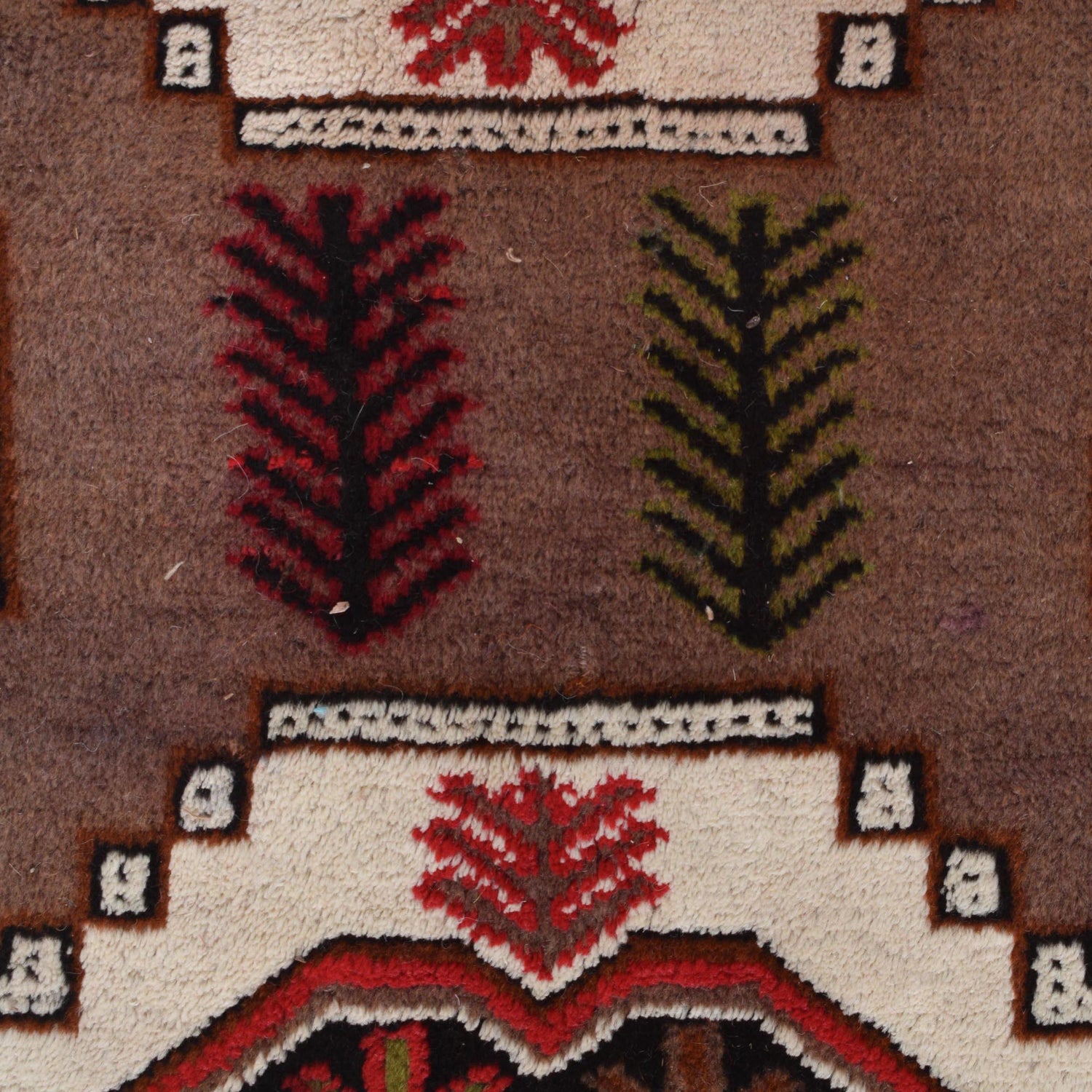 Baluchi Rug Handmade Brown Geometric 6x9 ft