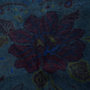 Overdyed Area Rug Handmade Blue Geometric 4x6 ft