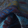 Overdyed Area Rug Handmade Blue Geometric 4x6 ft