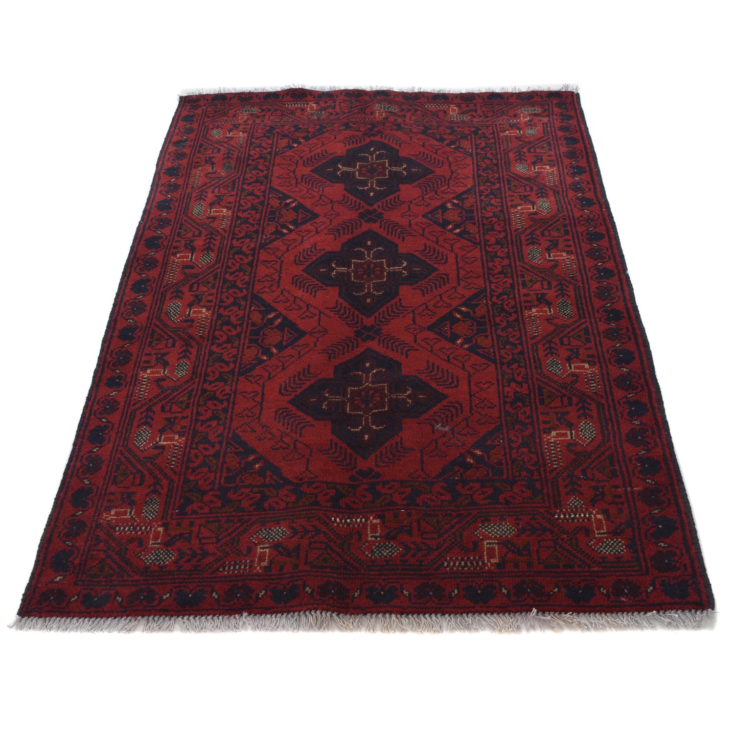 Khal Mohammadi Rug Handmade Red 3x5 ft