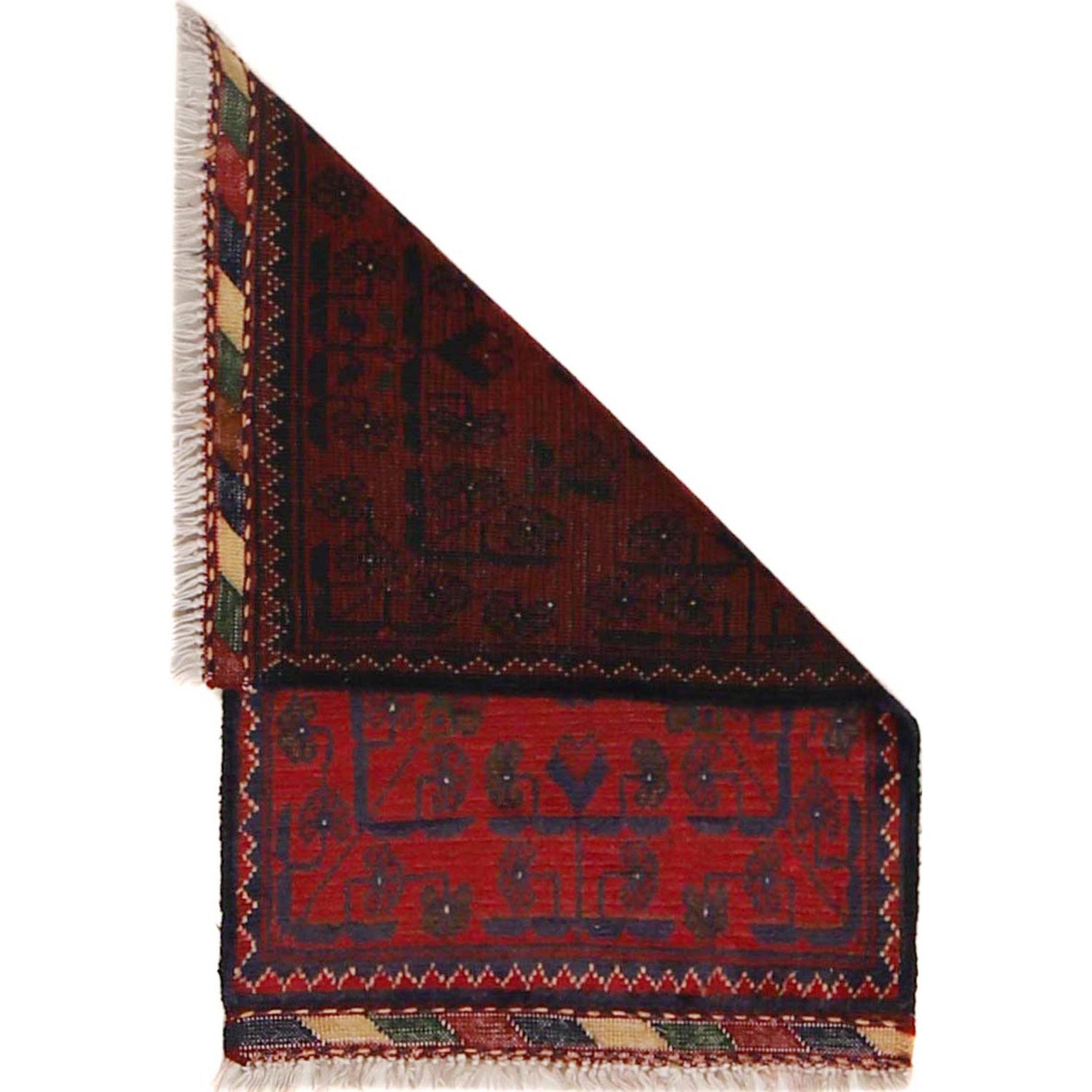 Handmade Wool Doormat Red Floral
