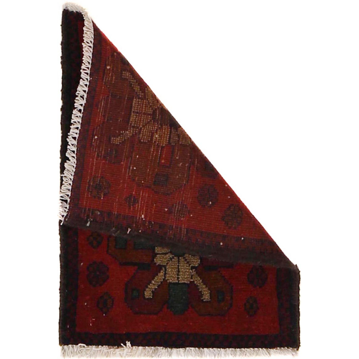 Handmade Wool Doormat Red Geometric