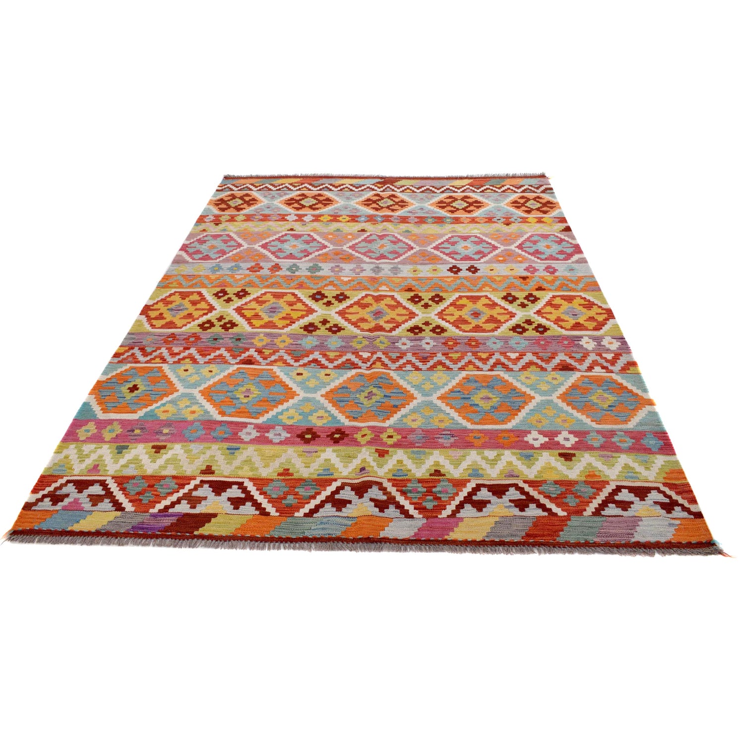 Handmade Multi Kilim Geometric 5x8 ft