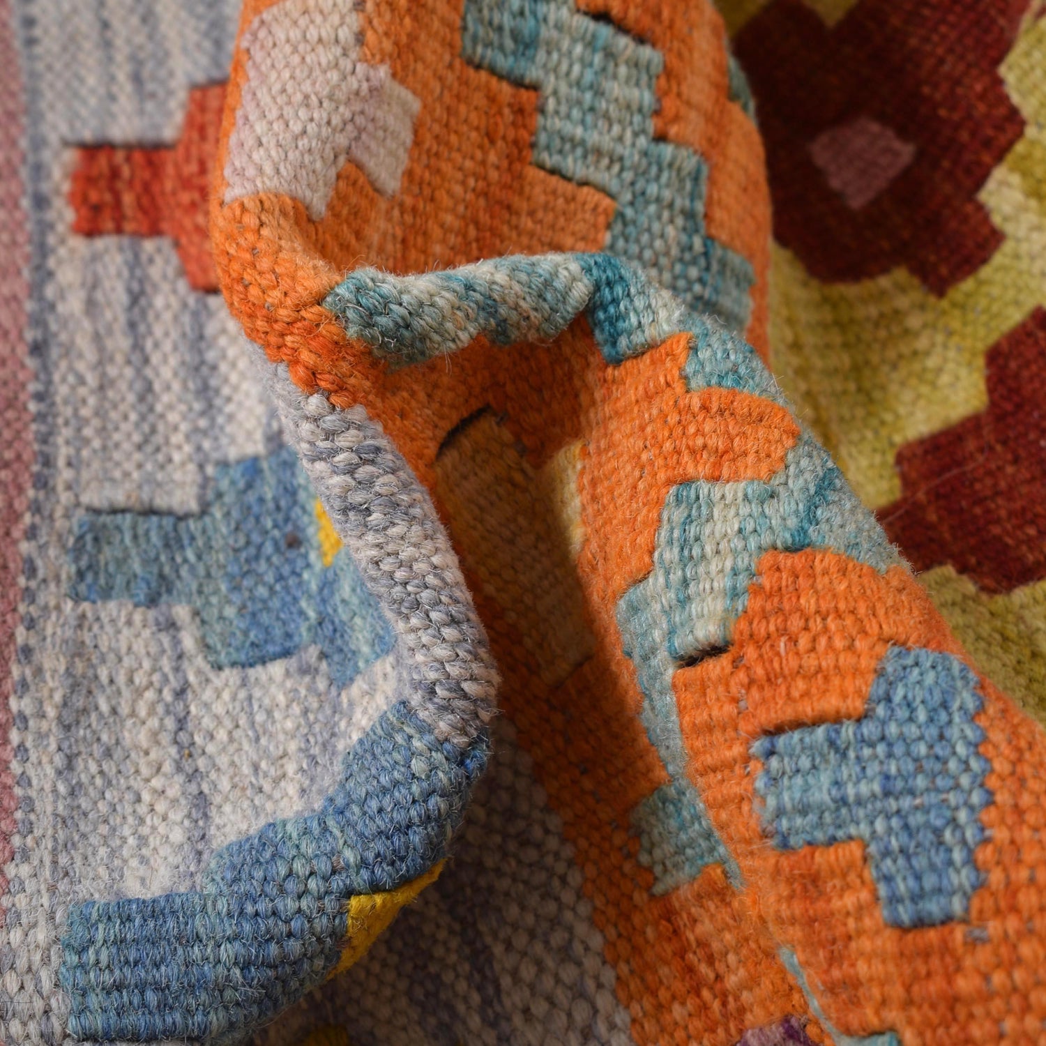 Handmade Multi Kilim Geometric 5x8 ft