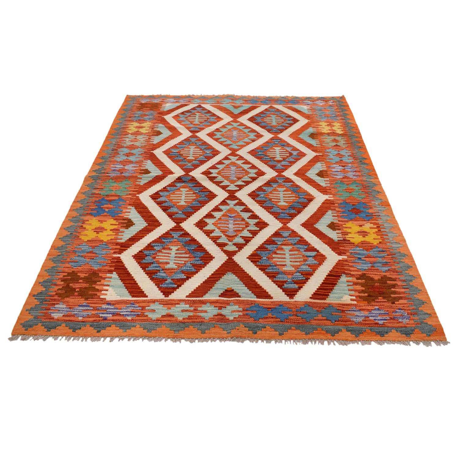 Handmade Multi Kilim Geometric 4x7 ft